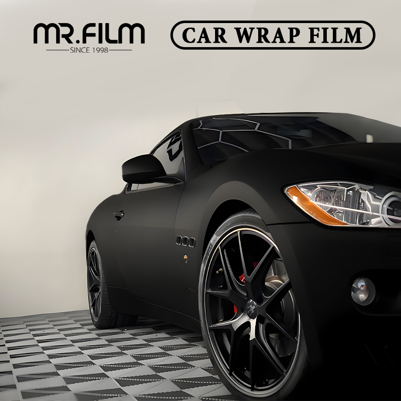 Película de envoltura de coche de protección de cambio de color negro mate duradero