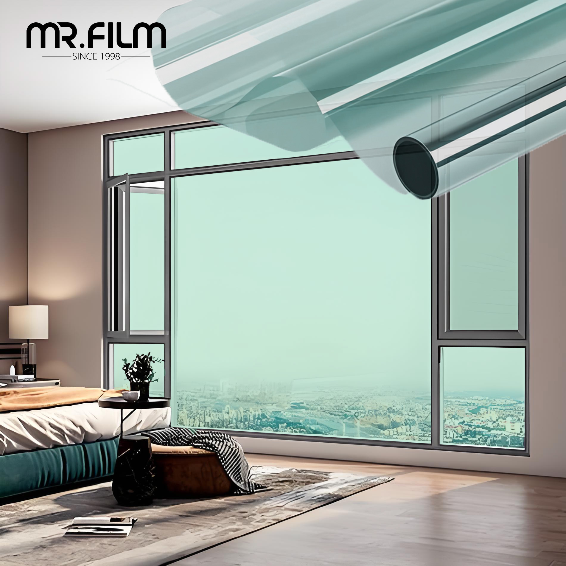 Película opaca para ventanas residenciales para edificios de vidrio