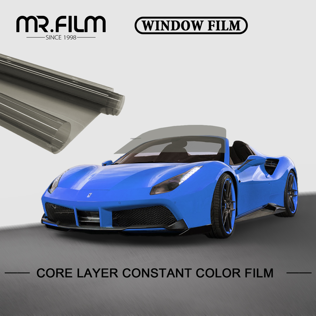 Película solar para ventana de material para mascotas para automóviles, tinte negro ultravioleta automático
