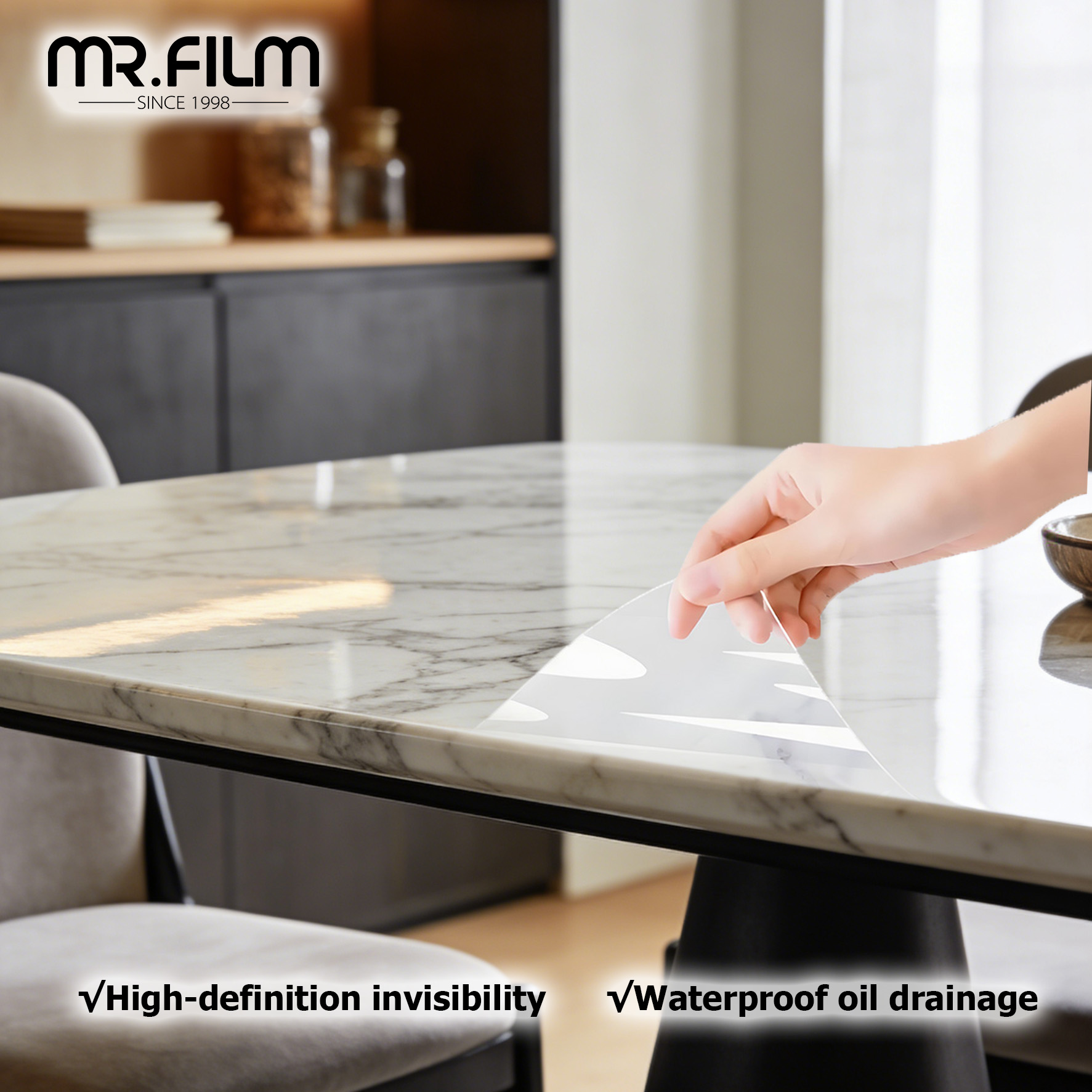 Tinte adhesivo impermeable para envoltura de muebles, película de mármol