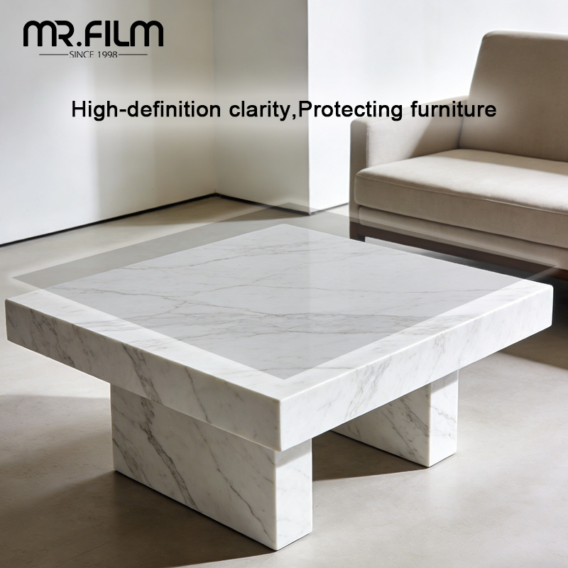 Película protectora de mesa impermeable, tinte transparente brillante autocurativo