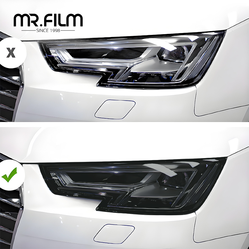 Película protectora ultra oscura de luz negra profunda para personalización de faros
