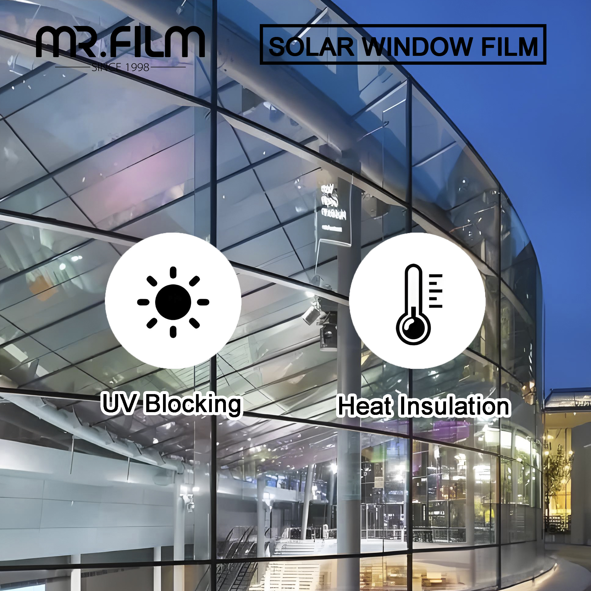 Bloqueador solar Espejo unidireccional Película reflectante para vidrio de ventana de edificio