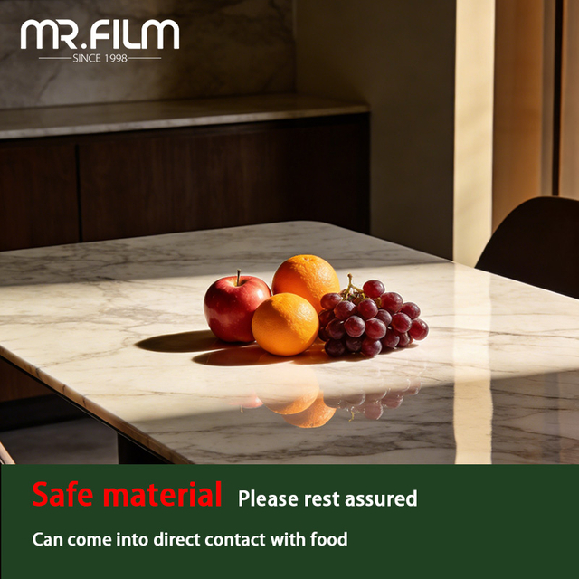 Película protectora de superficie de mármol transparente para muebles, revestimiento antivirus