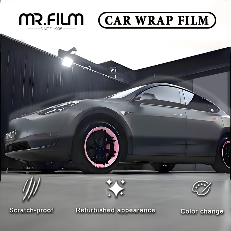 Película de envoltura de coche de protección de cambio de color negro mate duradero