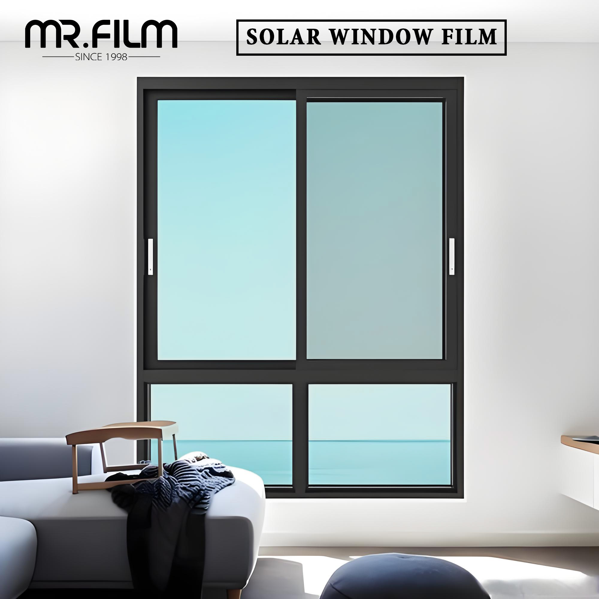 Película opaca para ventanas residenciales para edificios de vidrio