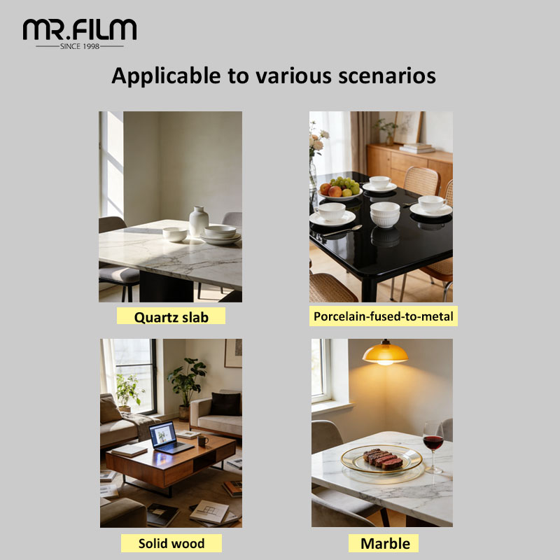 Película protectora de plástico transparente para mesa