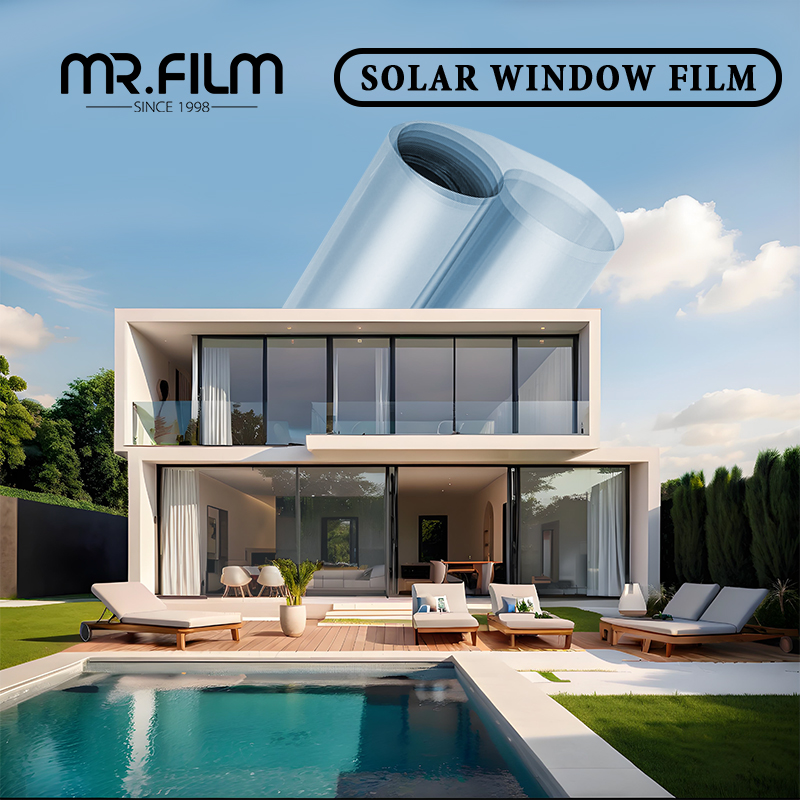 Película solar para ventanas Tinte de privacidad unidireccional plateado