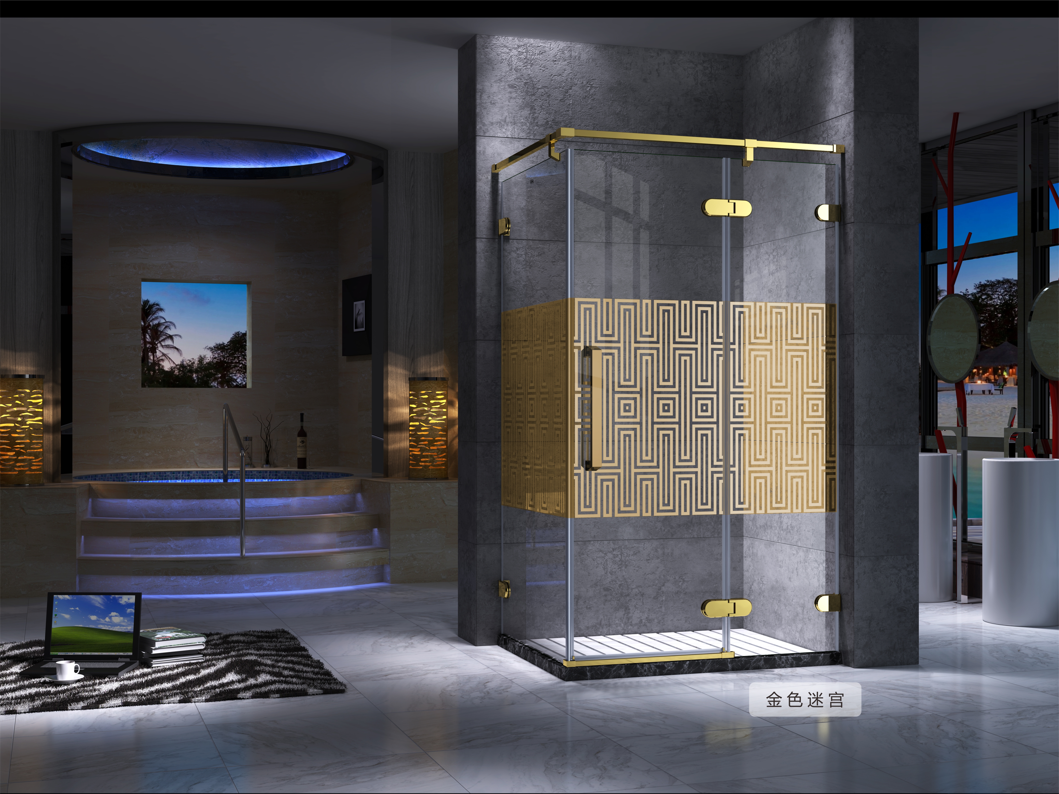 Película adhesiva de vidrio decorativa para ventana de privacidad para baño, oficina y hogar