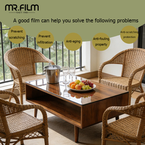 Película protectora transparente antiarañazos para suelos de madera