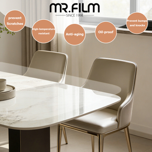 Película protectora transparente brillante para muebles, tinte mate