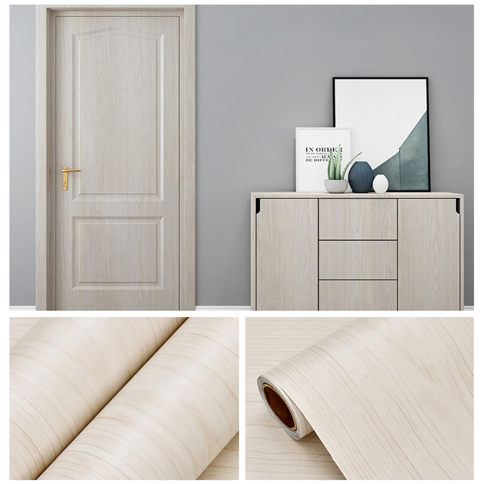 Película decorativa de envoltura de vinilo de grano de madera