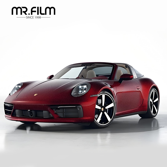 Película protectora del abrigo del coche del cambio de color del color rojo cereza resistente a los arañazos 