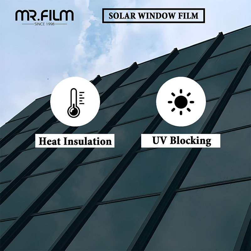 Película de ventana de espejo plateado unidireccional con bloqueo UV