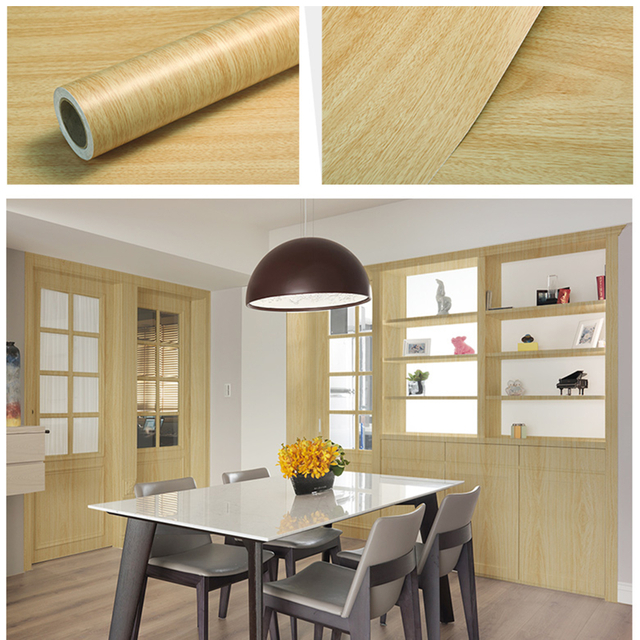 Película decorativa autoadhesiva de PVC de grano de madera