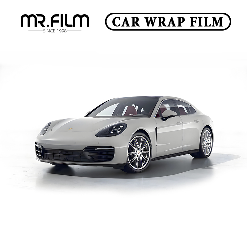 Película de envoltura de automóvil con cambio de color gris mate de Porsche para defensa de automóvil contra rasguños