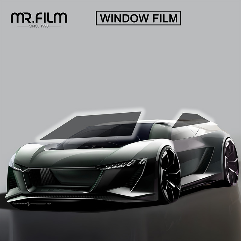 Película de ventana de coche que cambia de color no reflectante con protección solar
