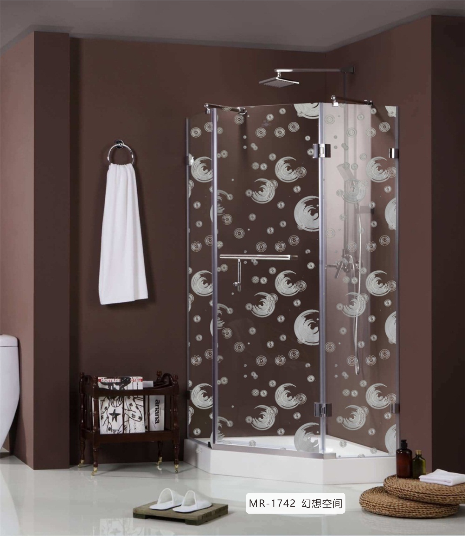  Tinte de ventana con estampado floral de película brillante decorativa de Pvc
