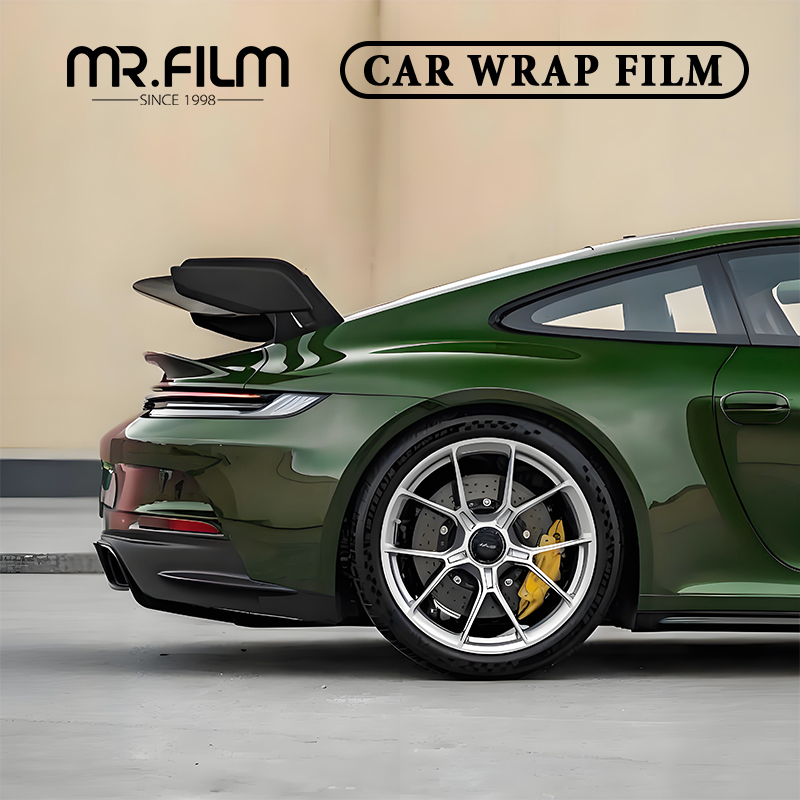 Película de envoltura de coche de alto brillo, color verde oscuro, superbrillante, para sedanes de lujo