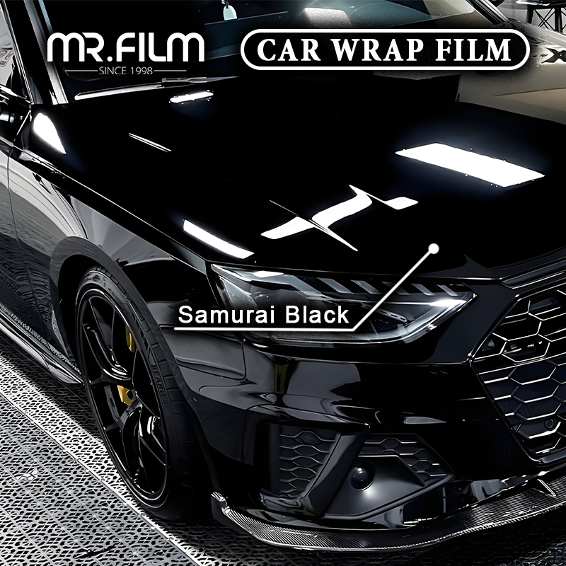 Película protectora de envoltura de coche Samurai Black para cambio de color automático