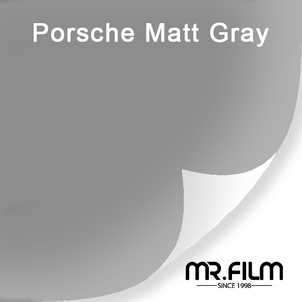 Película de envoltura de automóvil con cambio de color gris mate de Porsche para defensa de automóvil contra rasguños