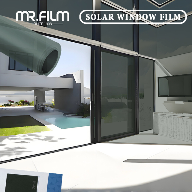 Película de ventana de seguridad con tinte solar con rechazo ultravioleta plateado