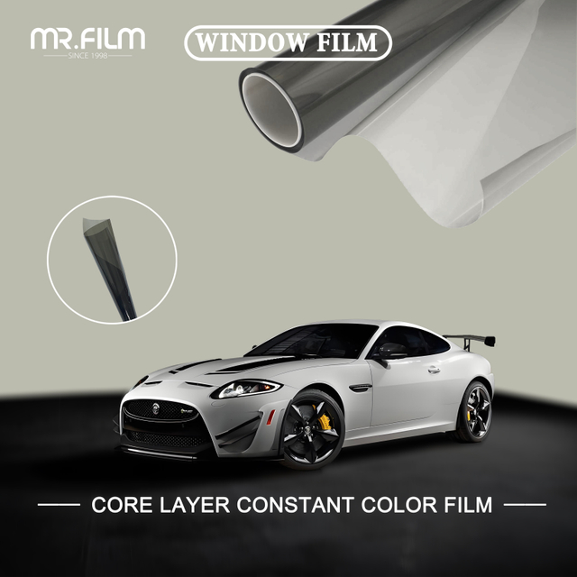 Película solar para ventana de material para mascotas para automóviles, tinte negro ultravioleta automático