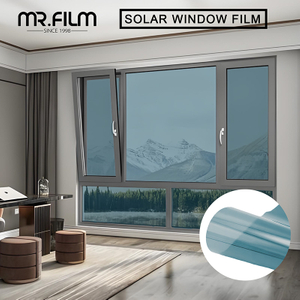 Película para ventanas de vidrio para edificios con espejo plateado VLT 55%