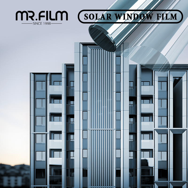 Película solar para ventanas Tinte de privacidad unidireccional plateado
