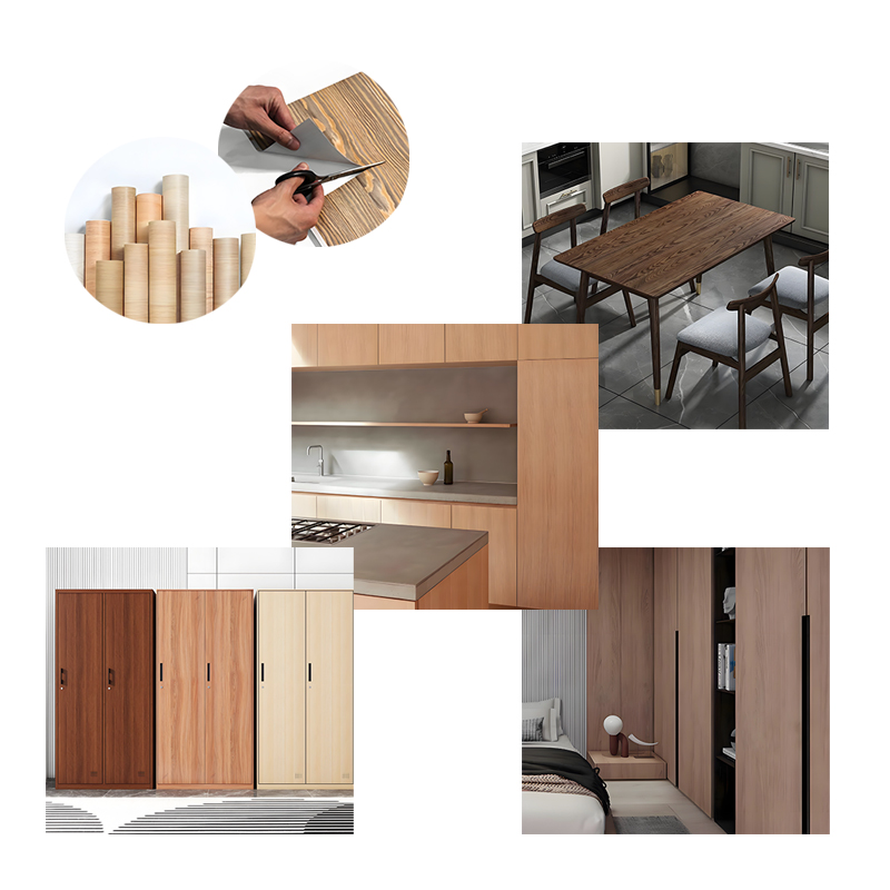 Película de madera con textura en relieve para muebles duraderos y superficies interiores