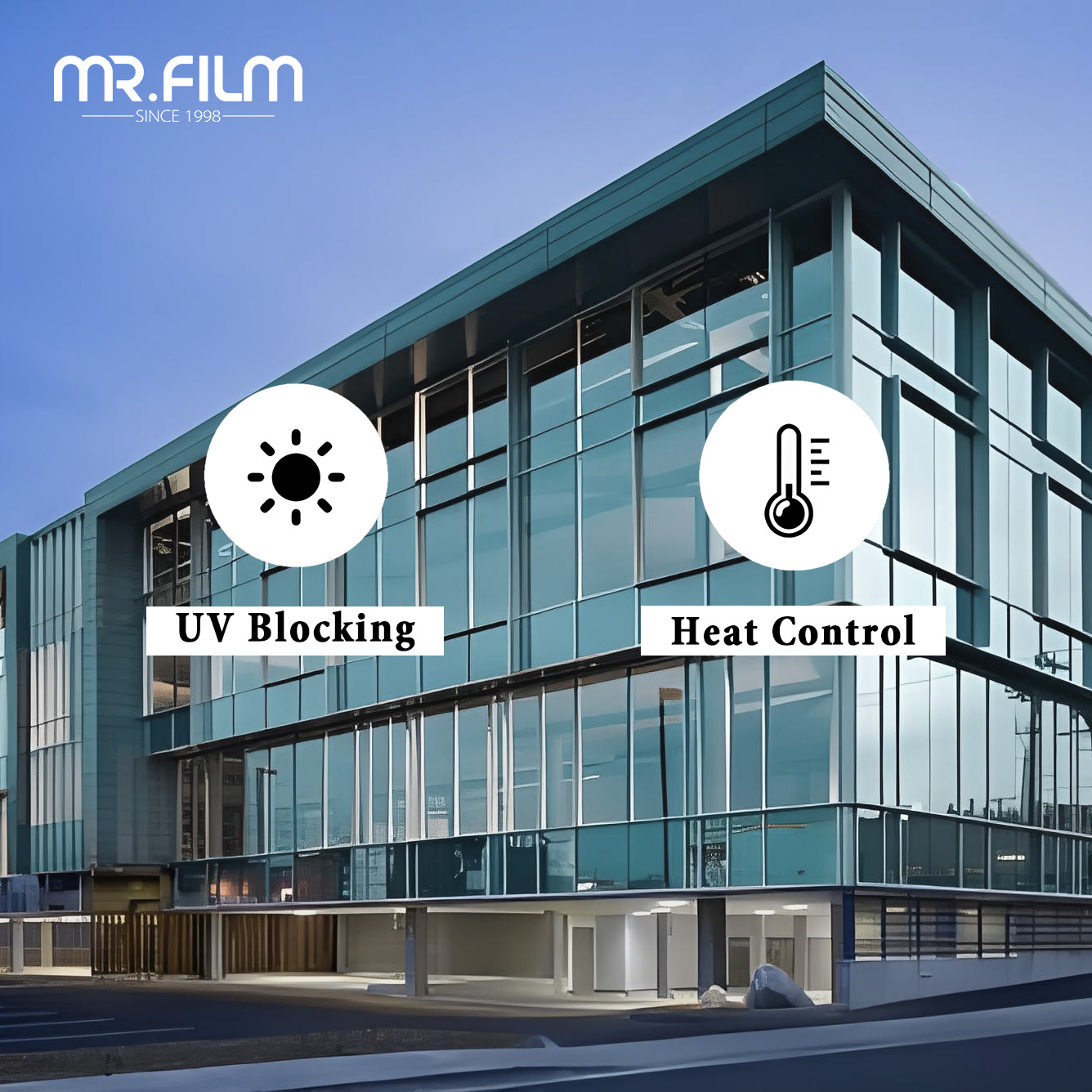 Película opaca para ventanas residenciales para edificios de vidrio