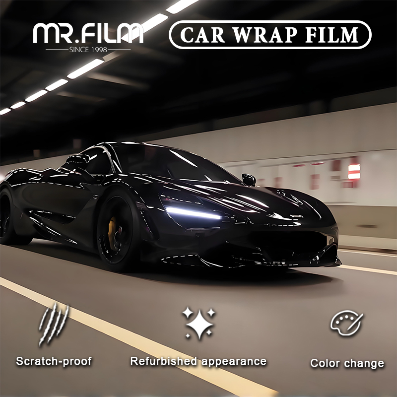 Película protectora de envoltura de coche Samurai Black para cambio de color automático