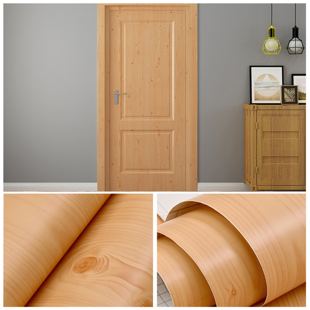 Película decorativa de vinilo de PVC de grano de madera 