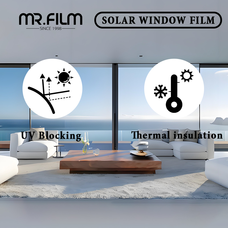Película de aislamiento térmico de alto rendimiento con resistencia UV IR y a prueba de explosiones para ventanas de construcción