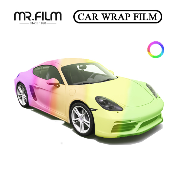 Película protectora del abrigo del coche del rosa del espejo protector de la transformación del color a prueba de arañazos