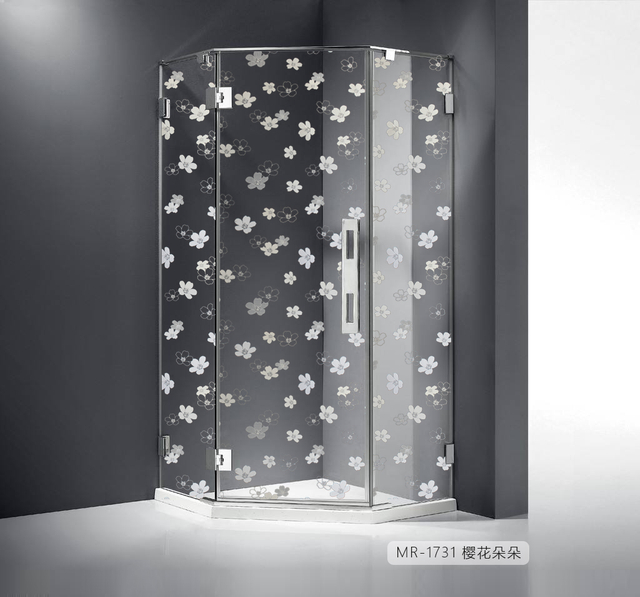 Decoración Papel tapiz floral Película para ventana de vidrio Tinte de vidrio colorido