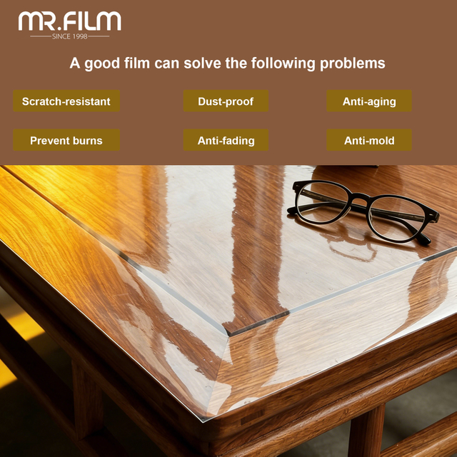 Película protectora de muebles transparente