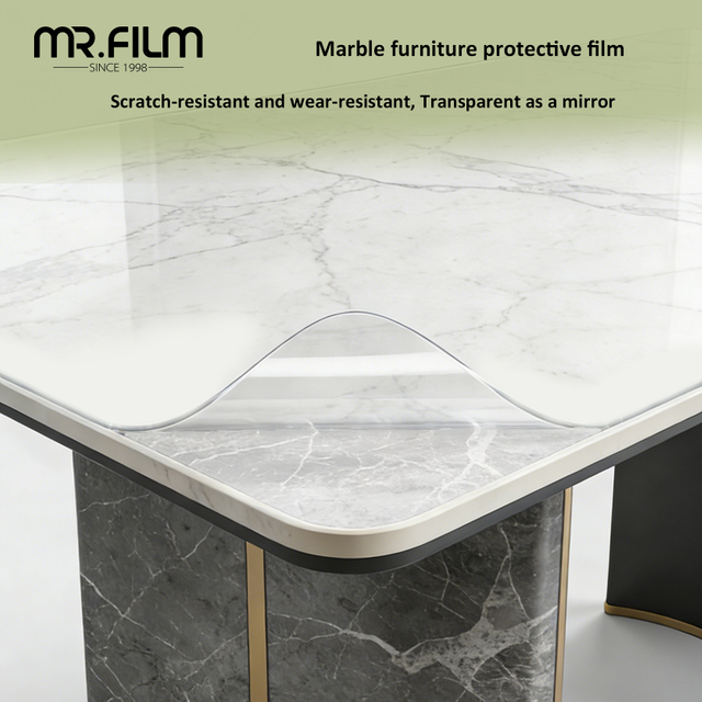 Película adhesiva transparente para protección de muebles