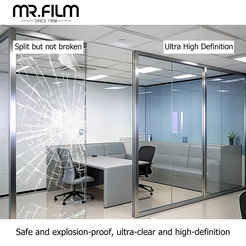 Película de ventana de vidrio anti-explosión para construcción