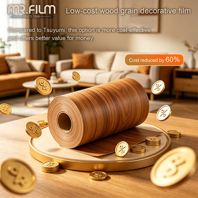 Película de papel tapiz autoadhesiva de grano de madera para cocina 