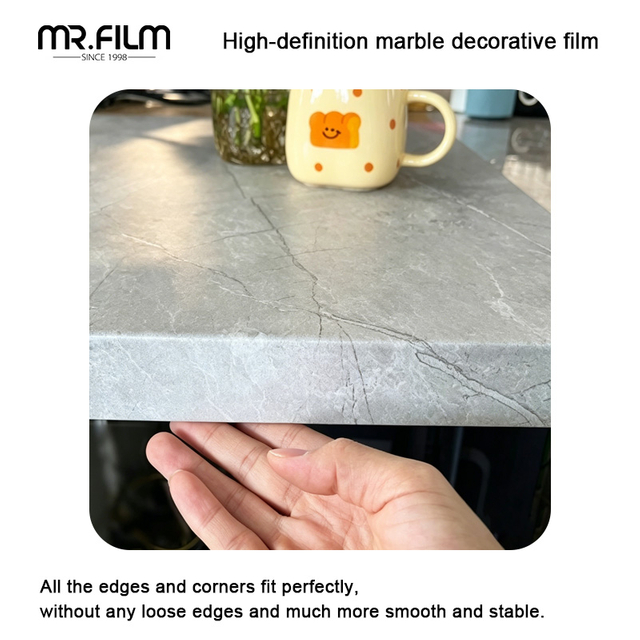 Película de PVC autoadhesiva moderna estilo mármol de venta directa de fábrica