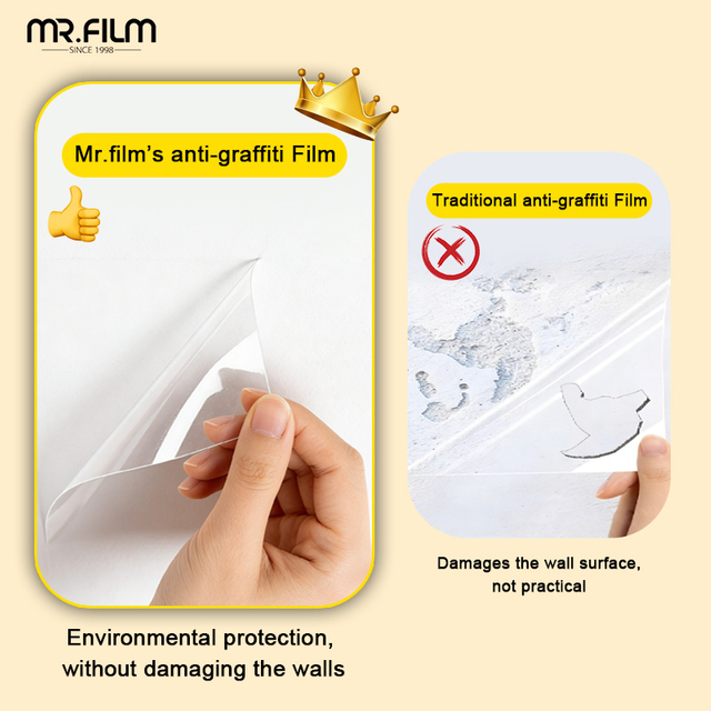 Película de ventana de graffiti de protección para casa
