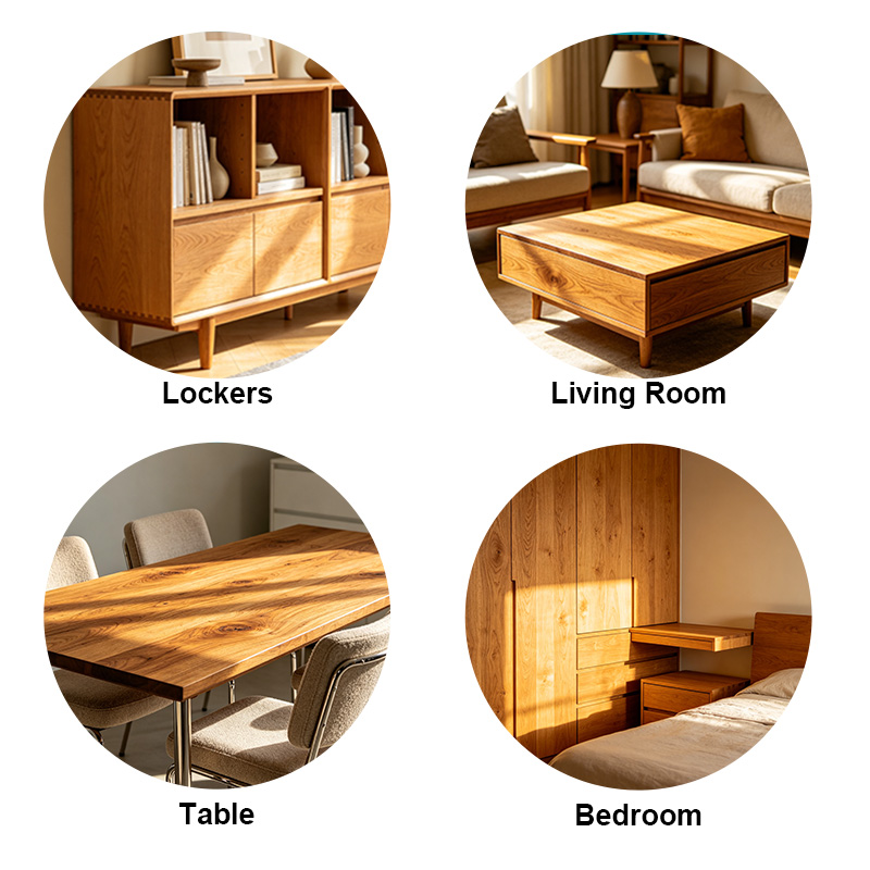 Película decorativa de muebles de PVC de grano de madera de alto brillo para gabinete moderno