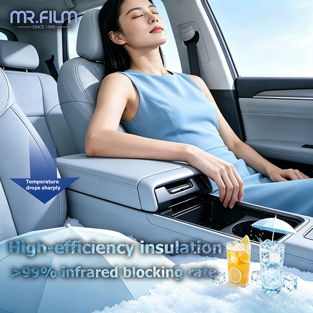 99% UV que bloquea la película para ventanas automática Nano 5% VLT ultra negra
