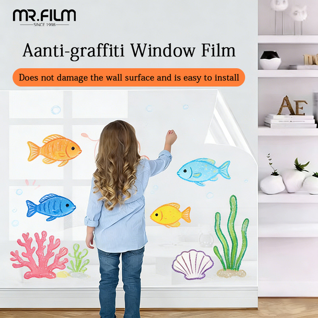 Película antigraffiti transparente de alta calidad de 2 mil para Windows