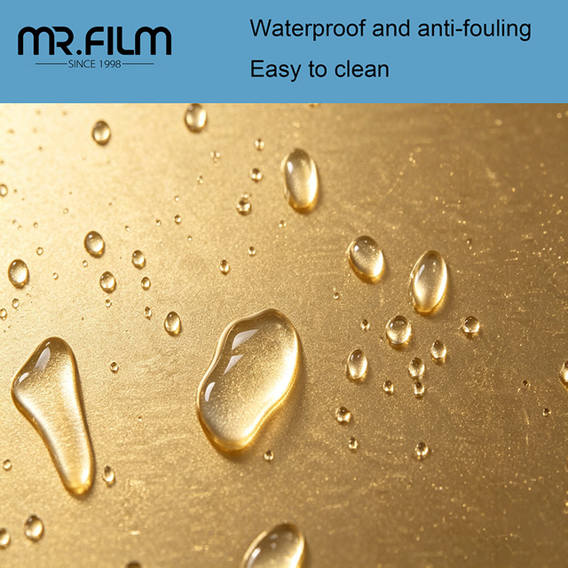  Película decorativa metálica plateada dorada para pared