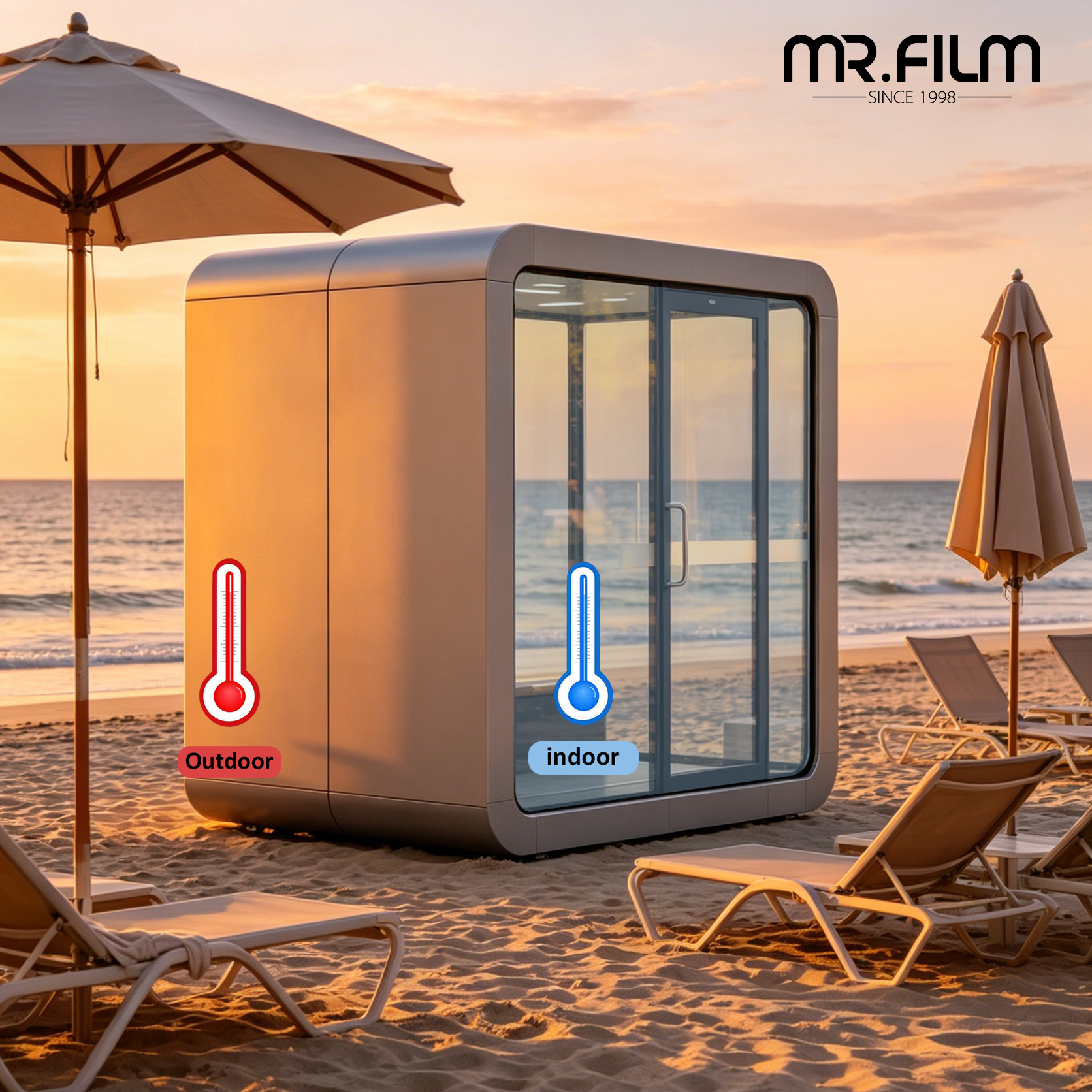 Película protectora resistente a los rayos UV para cabina silenciosa personalizada