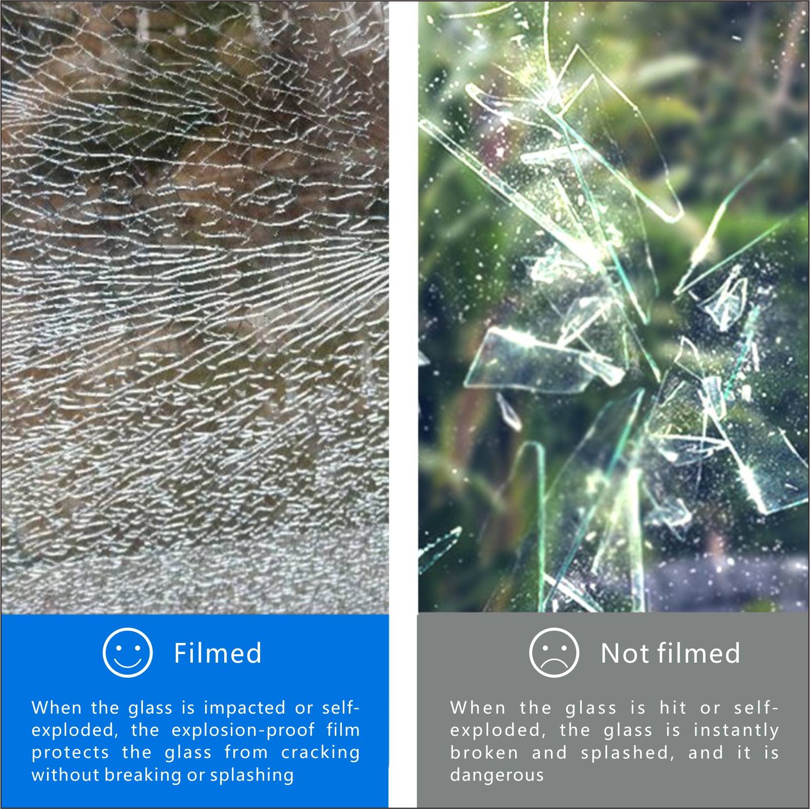 Película de ventana de vidrio de construcción de seguridad antiexplosión