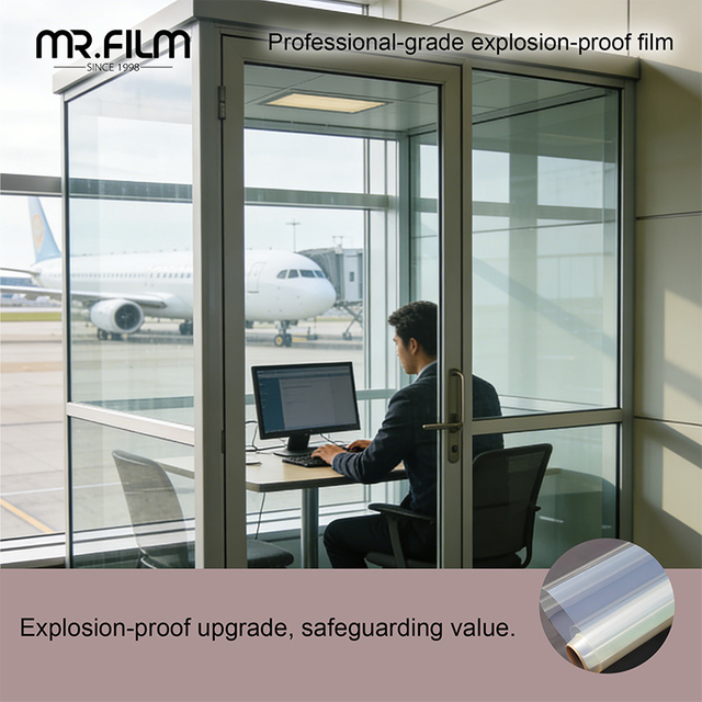Película de seguridad para cabina de oficina impermeable con aislamiento acústico