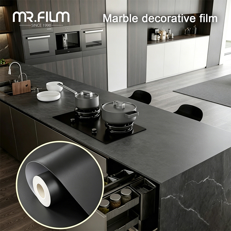 Película protectora decorativa de grano de mármol para el hogar